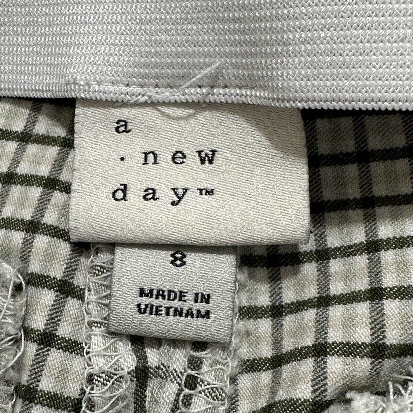 Other A New Day 8 Stretch Pants Green White Grid Stripe Trousers Size 30" / US 8 / IT 44 - 5 Thumbnail