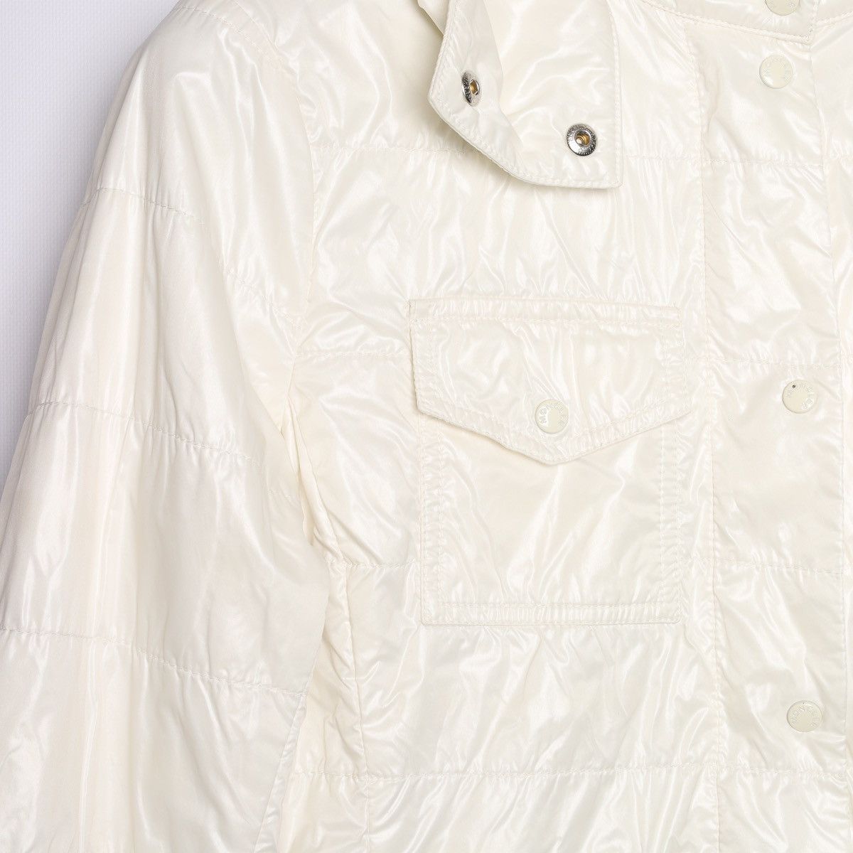 Moncler Moncler Vintage Cream White Nylon Jacket Hooded Size L / US 10 / IT 46 - 8 Thumbnail