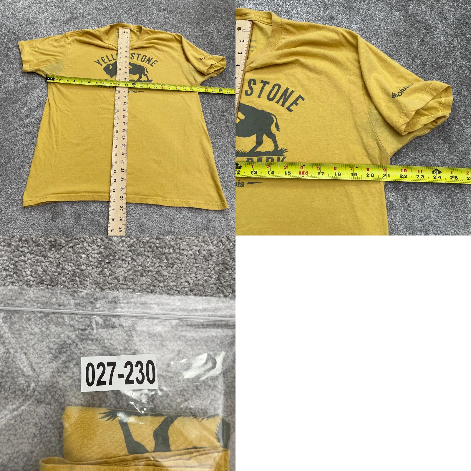 Vintage Columbia Shirt Adult Large Yellow Graphic Cotton Crew Neck Short Sleeve Logo Mens Size US L / EU 52-54 / 3 - 8 Thumbnail