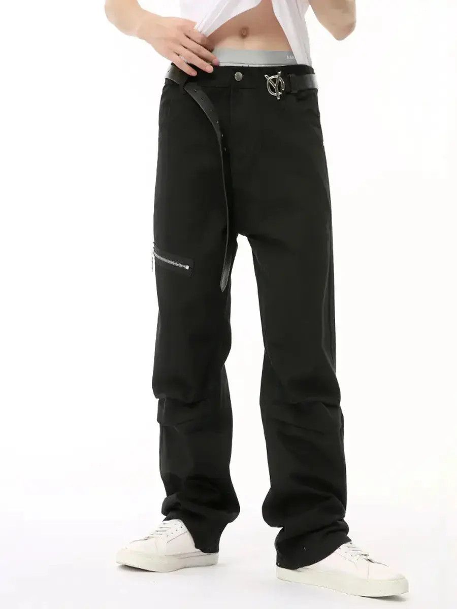 Japanese Brand Retro loose high street zipper spliced jeans Size US 32 / EU 48 - 3 Thumbnail