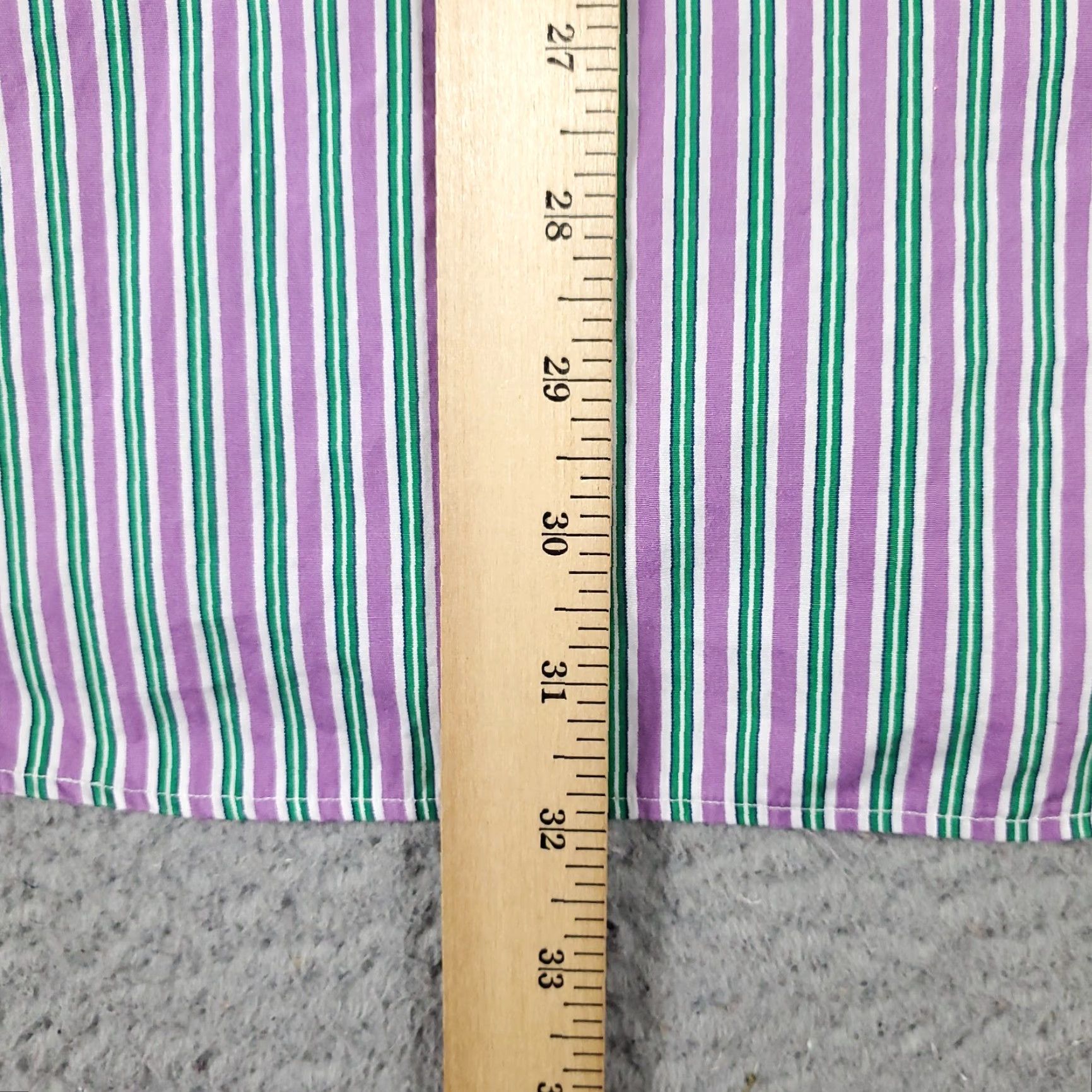 Ralph Lauren Ralph Lauren Dress Shirt Men 17.5 Purple Green Striped Long Sleeve Button Up Regular Fit Size 46R - 4 Thumbnail
