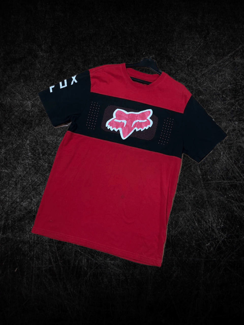 Red and Black Y2K Big print T-Shirt Fox Racing