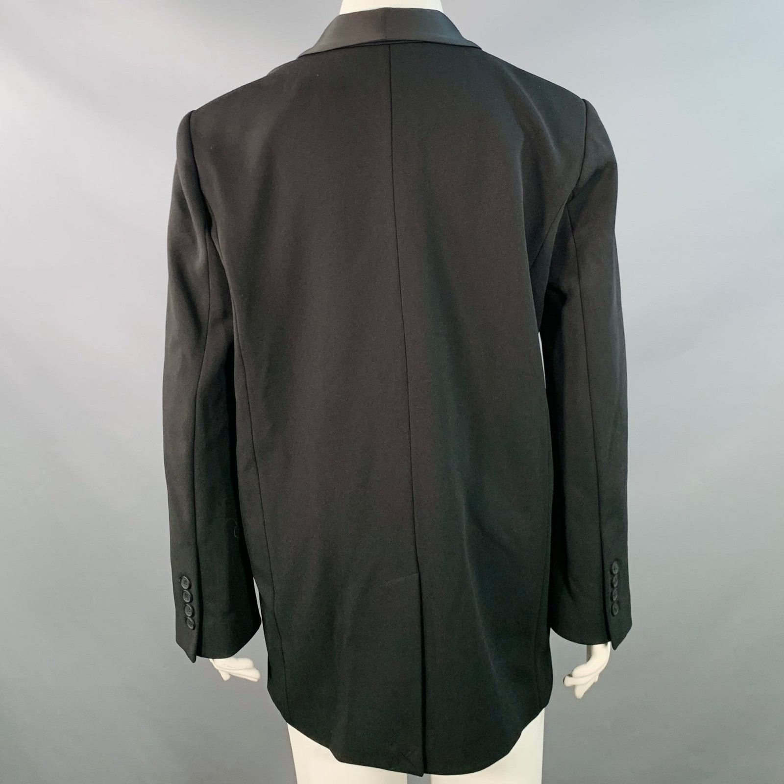 Zac Posen Black Polyester Shawl Collar Single Button Jacket Blazer Size XL / US 12-14 / IT 48-50 - 4 Thumbnail