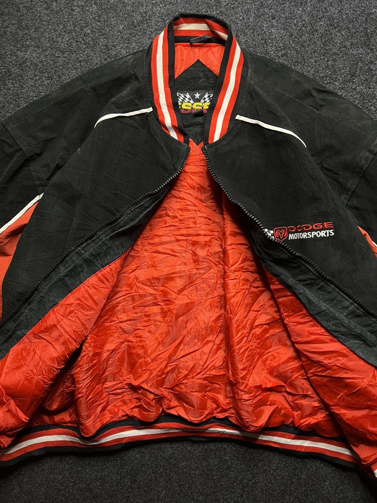 Other VTG NASCAR Essex Dodge Motorsports Real Suede Leather Jacket Size US XL / EU 56 / 4 - 12 Thumbnail