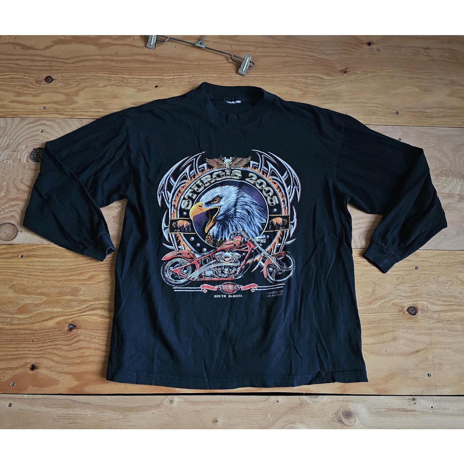 Other Sturgis 2003 Eagle Motorcycle Black Long Sleeve T-shirt Sz L Size US L / EU 52-54 / 3 - 1 Thumbnail