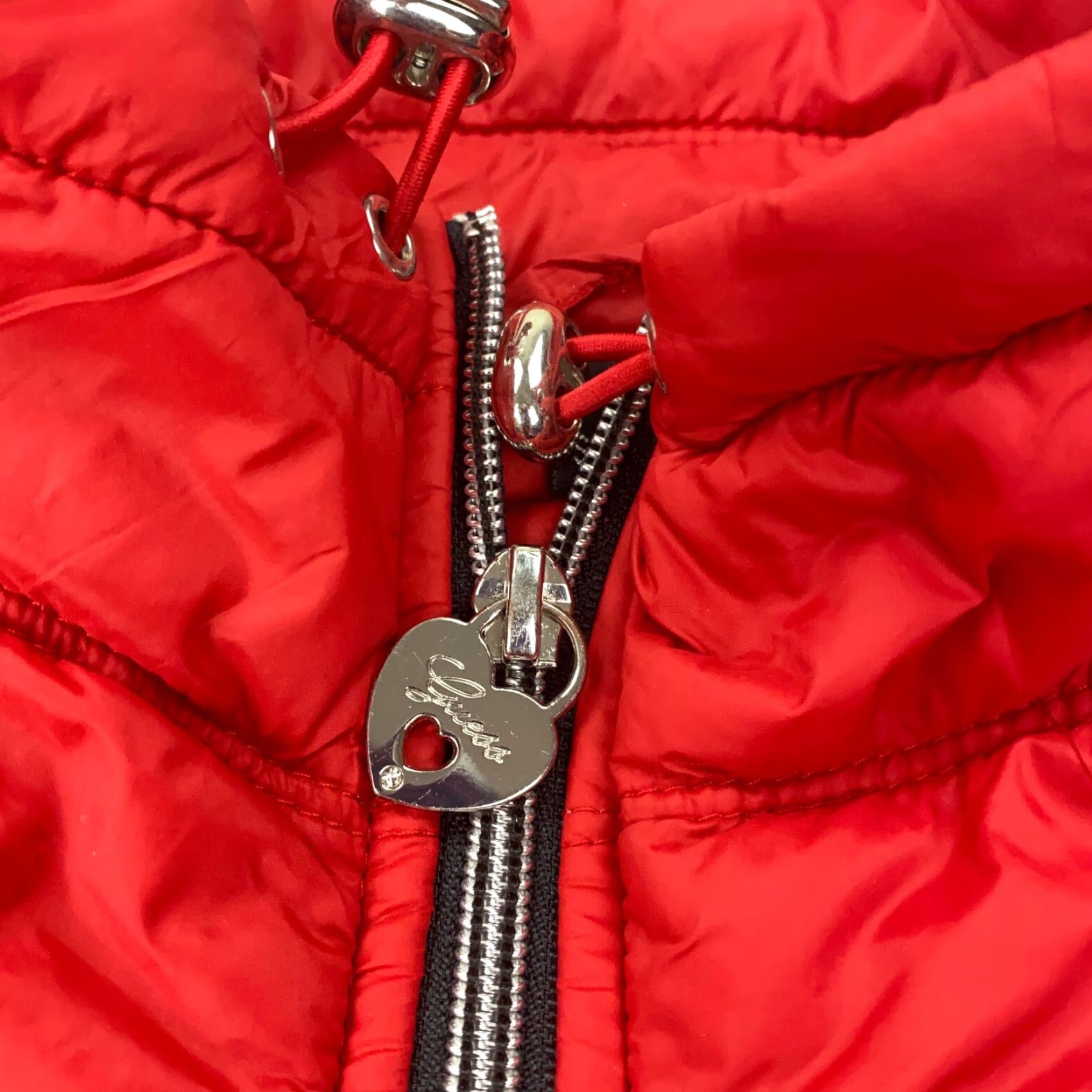 Guess GUESS Womens Jacket Small Red Nylon Mock Neck Lined Quilted Puffer Lightweight Short Zip Satin Logo Casual Outerwear Size S / US 4 / IT 40 - 4 Thumbnail