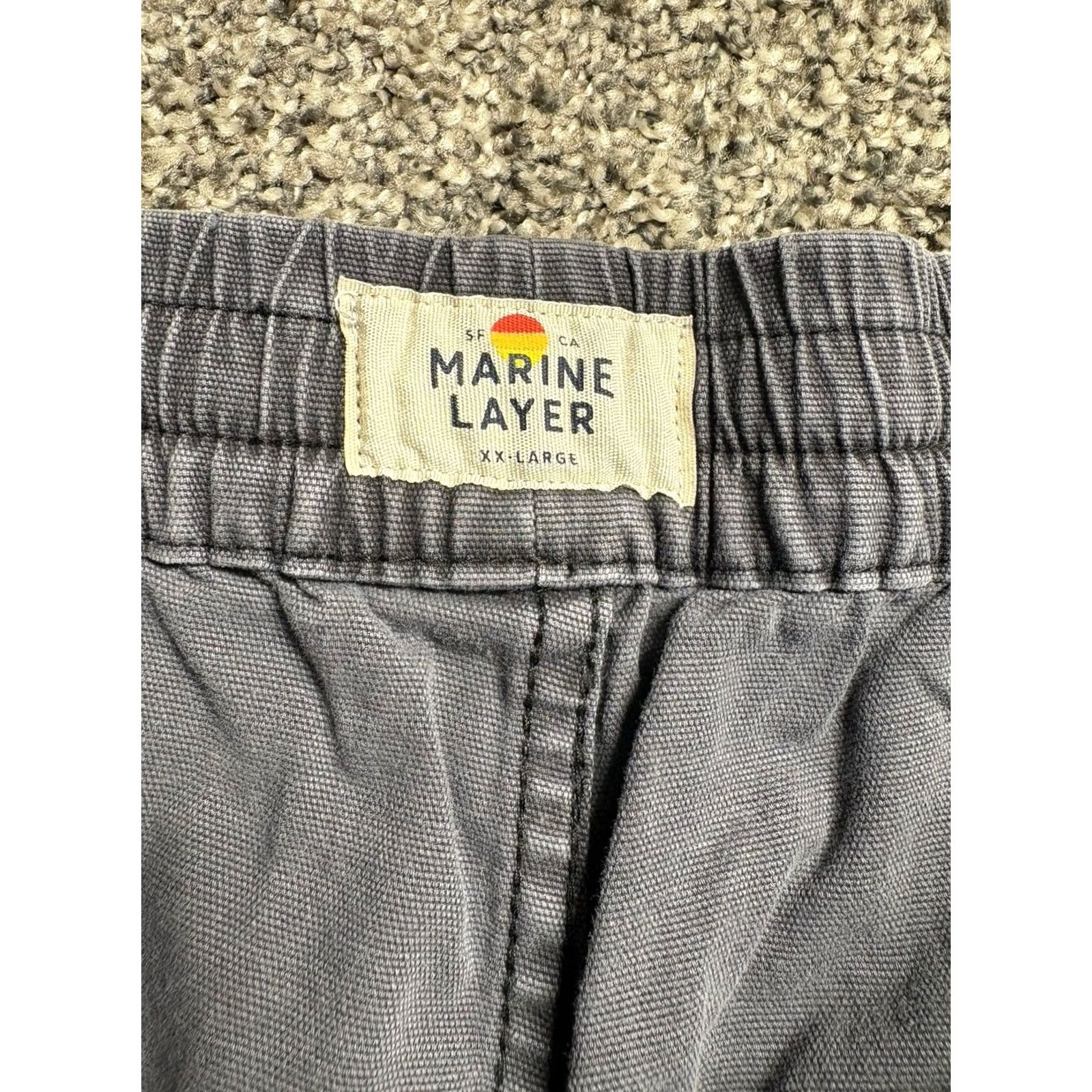 Marine Layer Marine Layer Chino Shorts Mens 2XL Beach Blue Canvas 6" Casual Practical Slat Pocket Logo Size US 39 - 2 Thumbnail