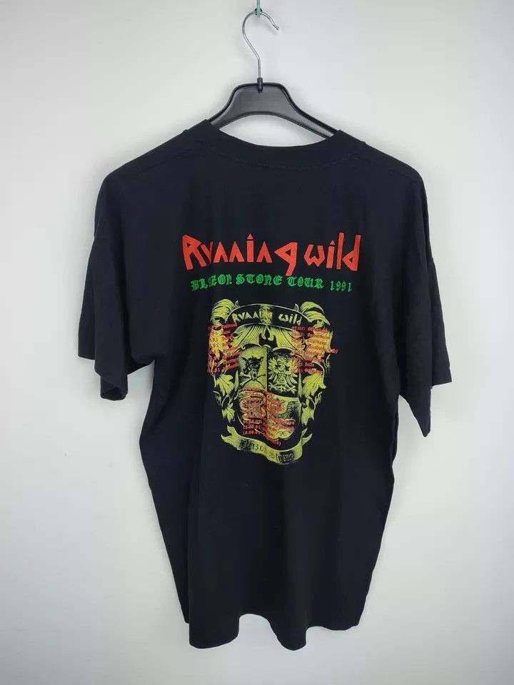 Vintage RUNNING WILD 1991 tour Vintage / Trash Metal Band Shirt Size US XL / EU 56 / 4 - 2 Thumbnail