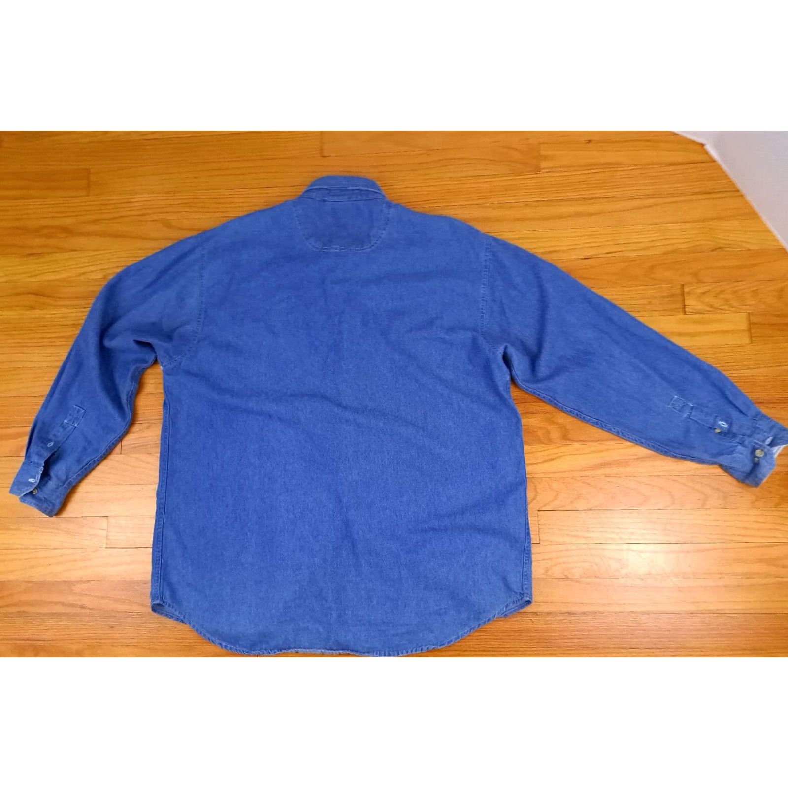 Vintage Luna Pier Festival of Trees Blue Jean Full Button Embroidered Shirt XL Unisex Adults Long Sleeve Denim Button-Up 33in Size US XL / EU 56 / 4 - 6 Thumbnail