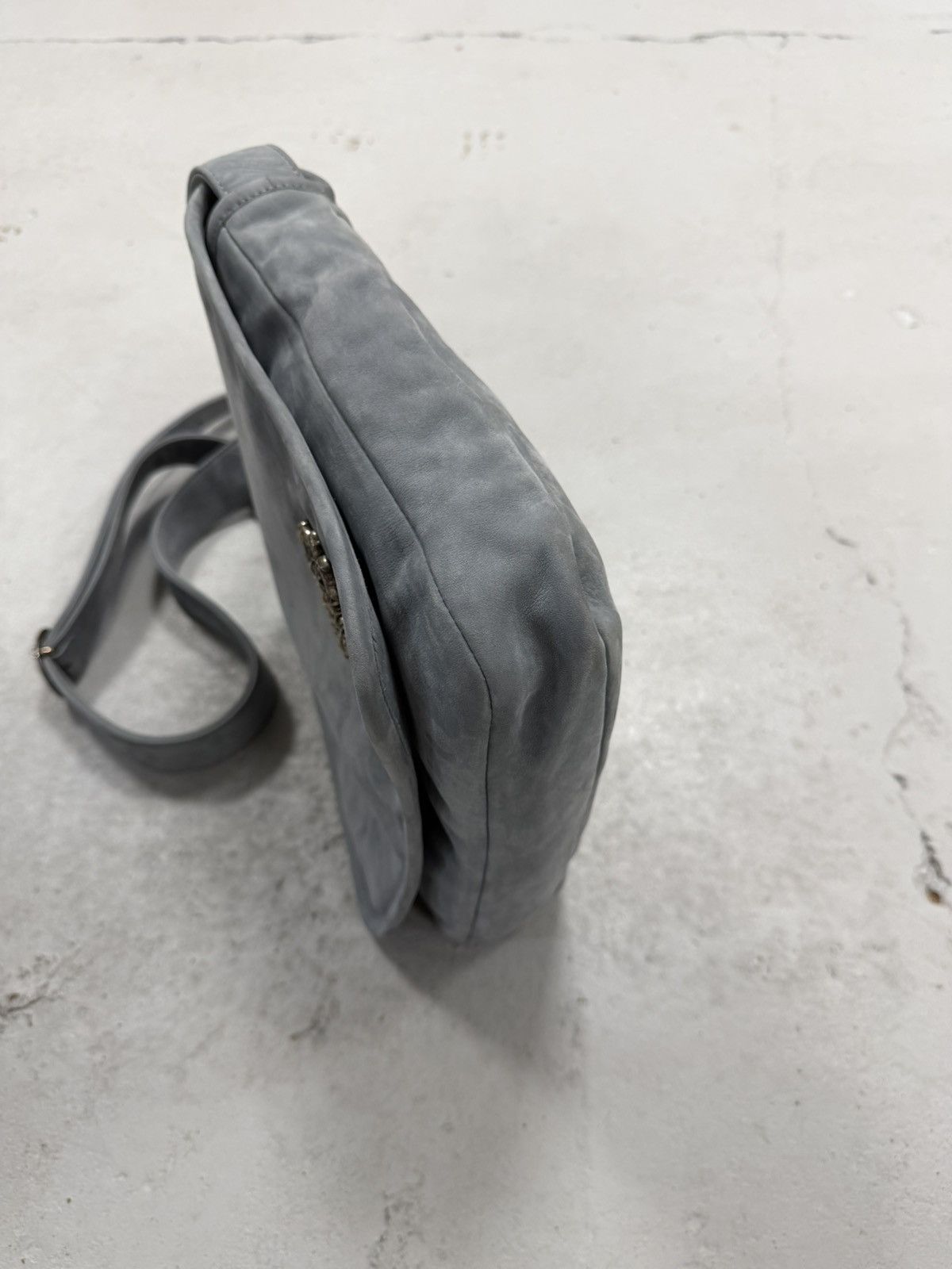 Chrome Hearts Chrome Hearts XL Filigree Suede Mail Messenger Side Bag Grey Size ONE SIZE - 17 Thumbnail