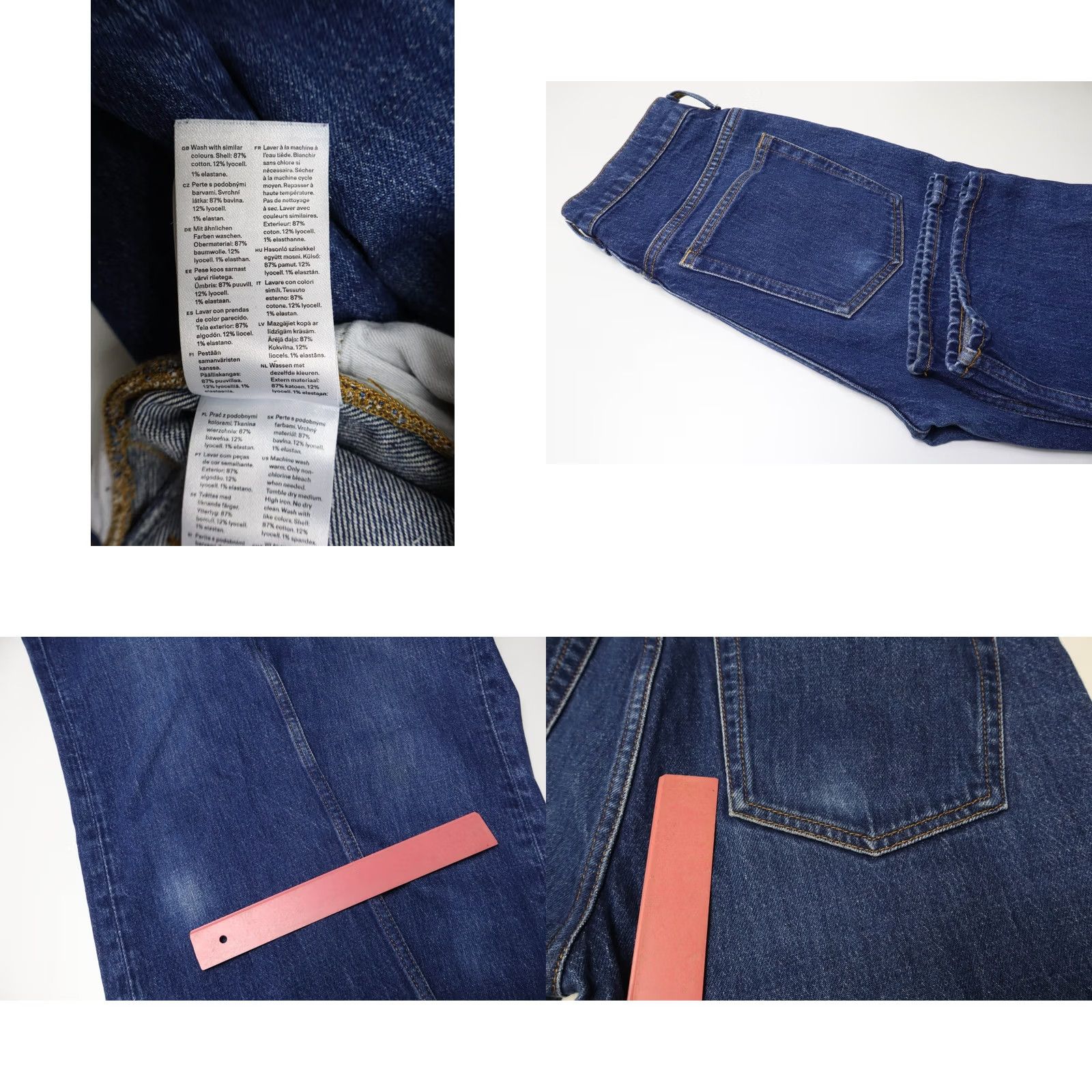 Arket ARKET Fern Cropped Jeans Women's EU 27 Blue Stretch Zip Fly Pockets Whiskers Straight Denim Spring Summer Women's Jeans Size 27" / US 4 / IT 40 - 8 Thumbnail