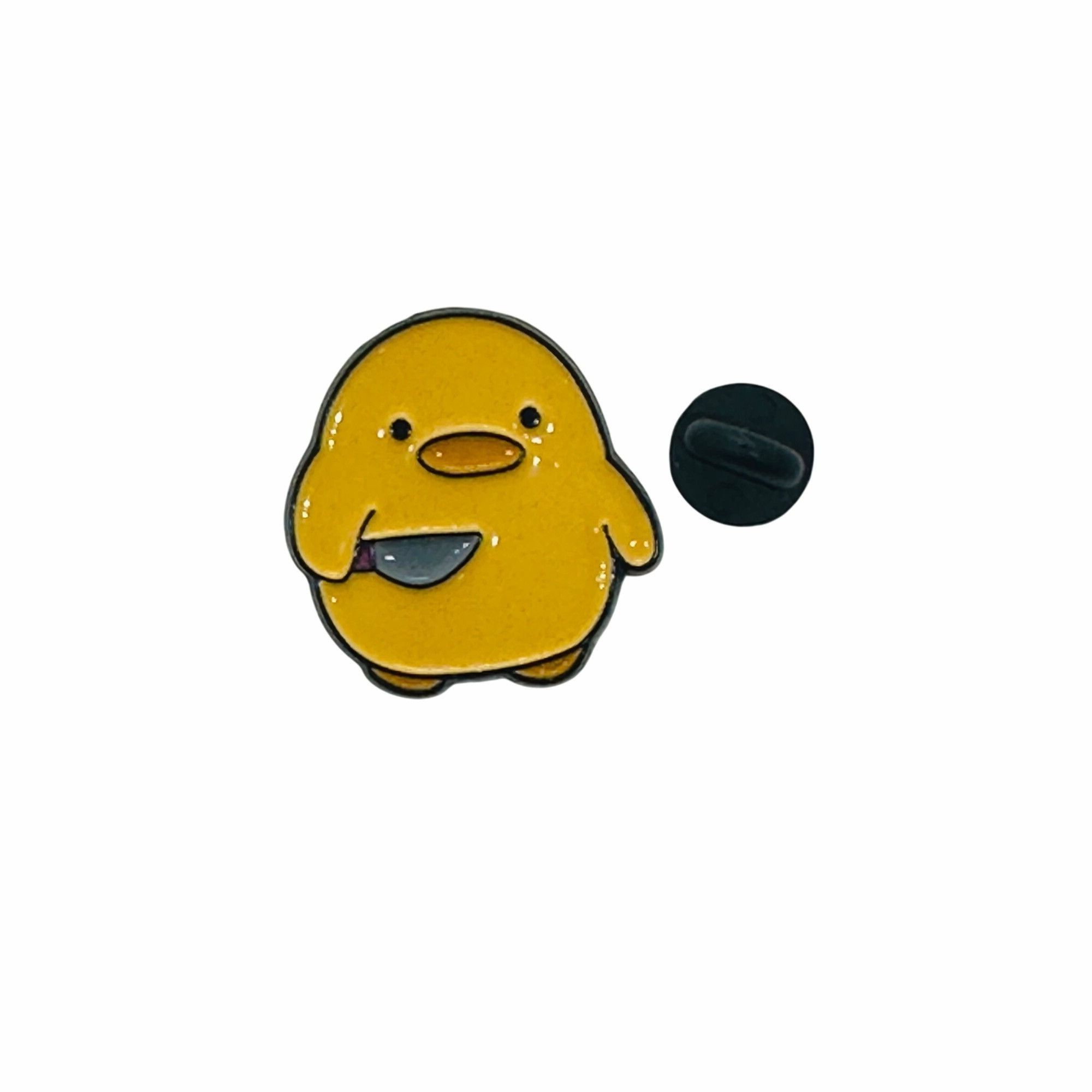 Other 🤩Cute Yellow Duck Chick With Knife Enamel Pin Badge Animal Size ONE SIZE - 3 Thumbnail