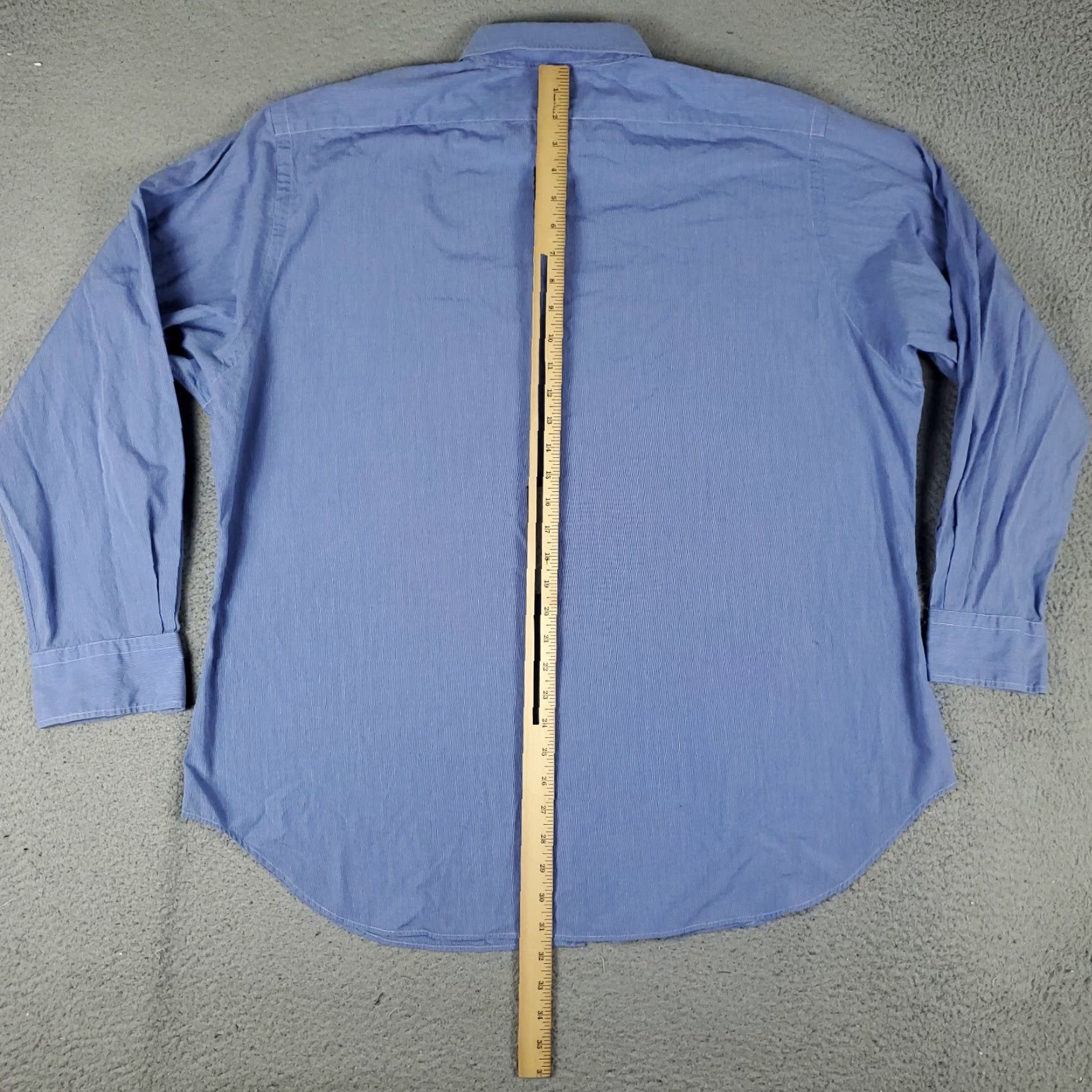Ralph Lauren VINTAGE Ralph Lauren Dress Shirt Mens Size 17.5 Blue Cotton Long Sleeve Button Up Business Casual Formal Size 46R - 3 Thumbnail