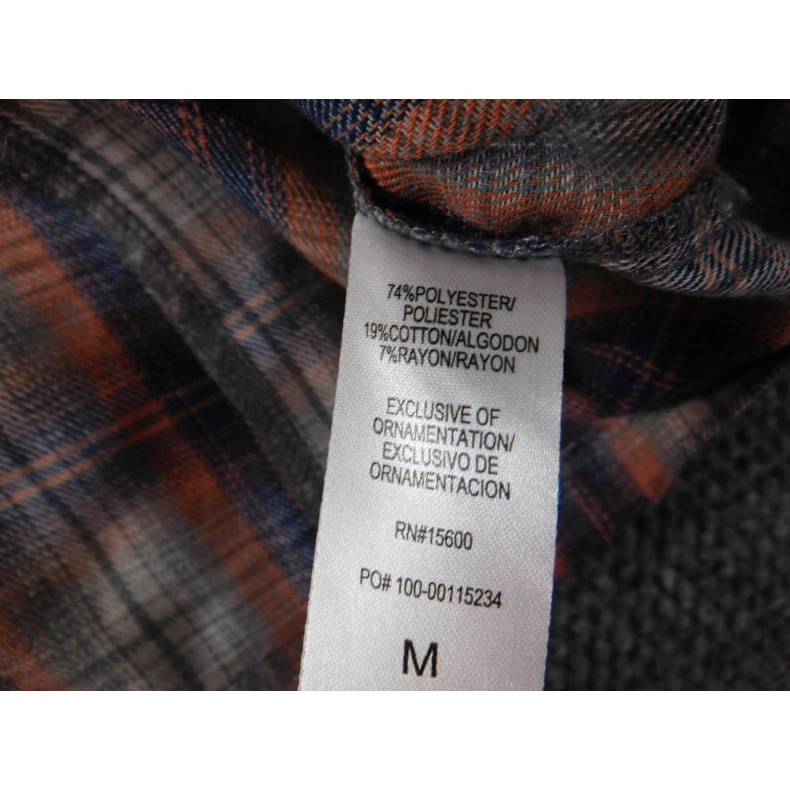 Vintage Democracy Blouse Button-Up Shirt Women M Blue Plaid Flannel Casual Crew Neck Long Sleeve Size M / US 6-8 / IT 42-44 - 6 Thumbnail