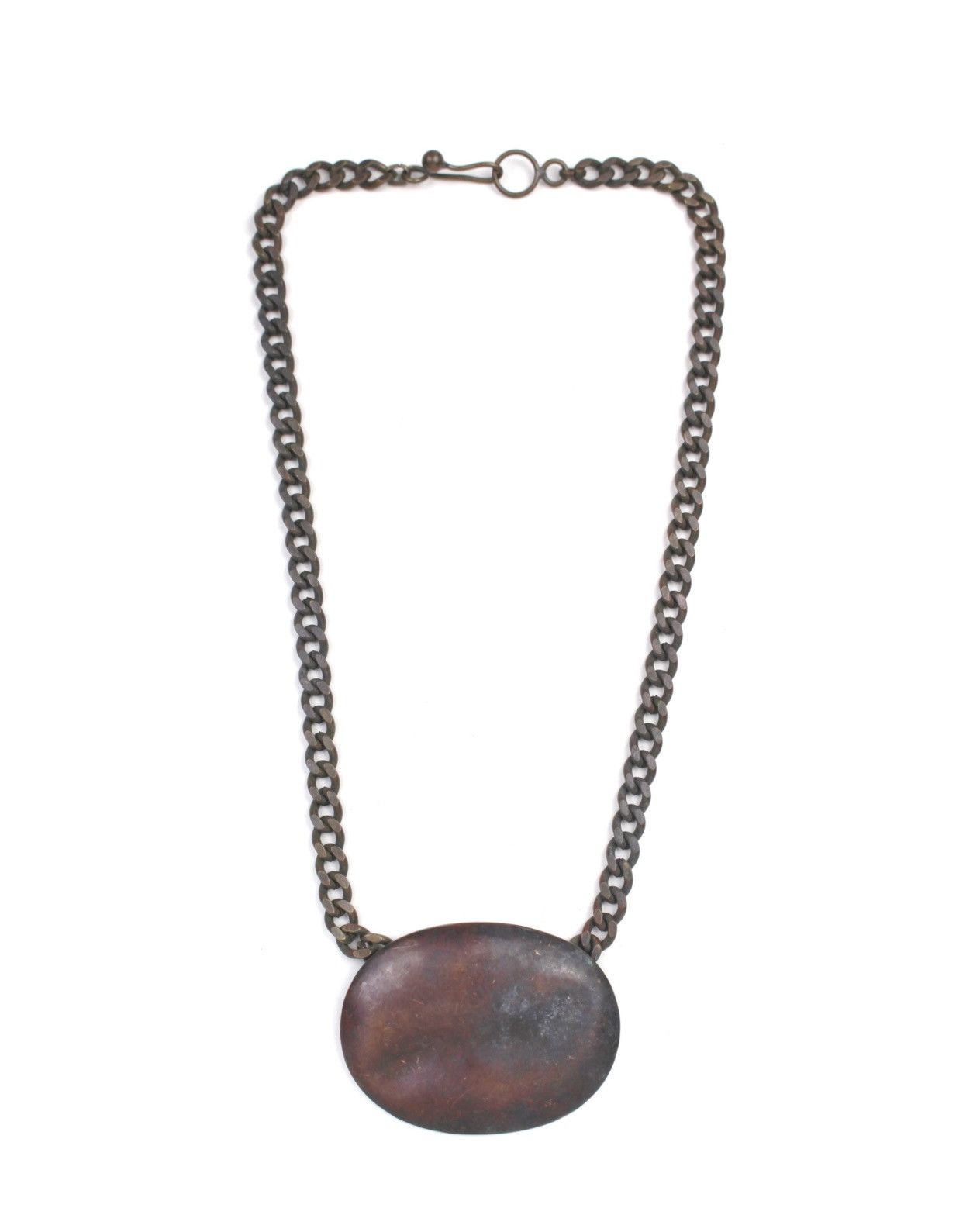 2000S JAPANESE MADE BRUTALIST COPPER OVAL CHAIN NECKLACE