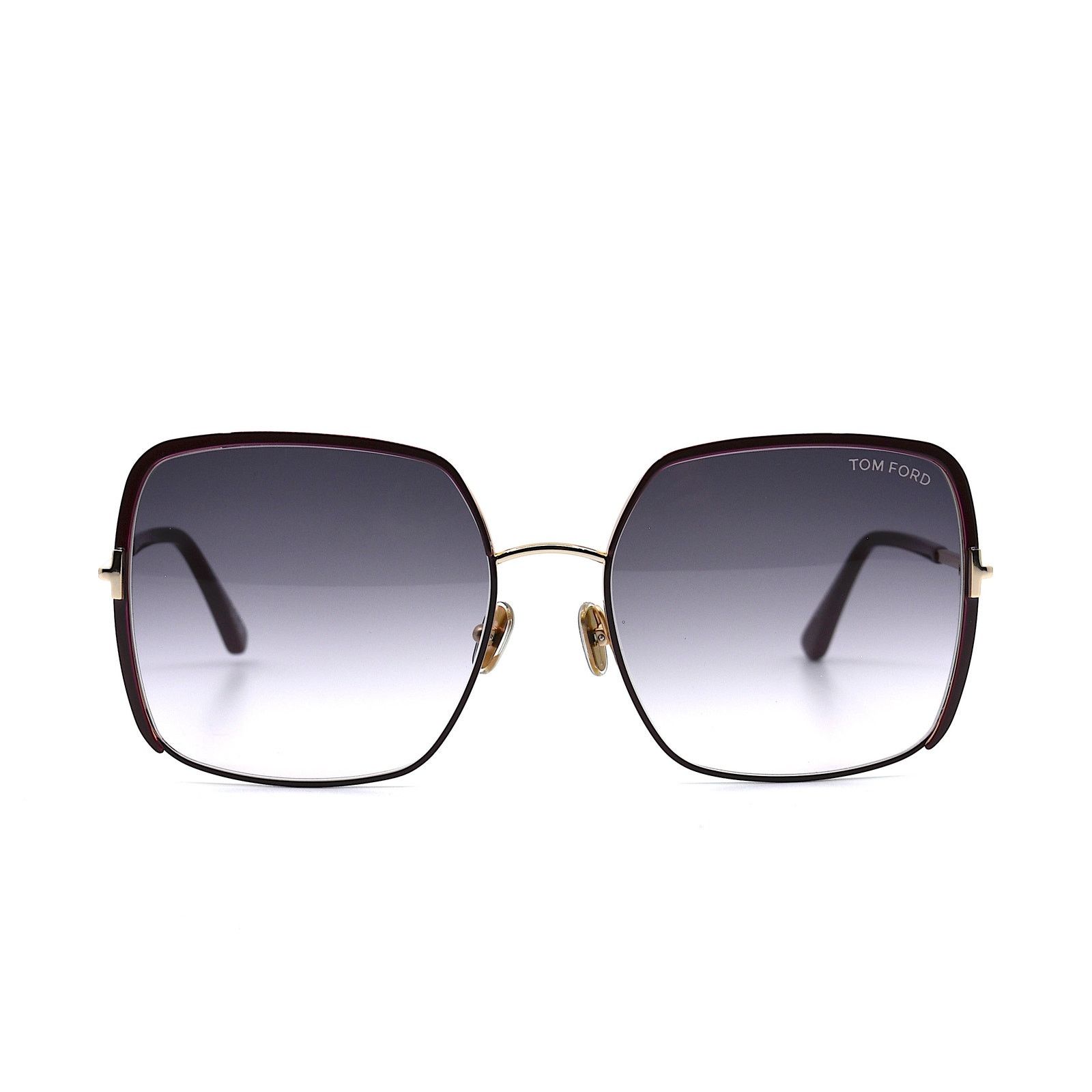 Tom Ford TOM FORD RAPHAELA TF1006 69W GOLD BURGUNDY SMOKE SUNGLASSES Size ONE SIZE - 2 Thumbnail