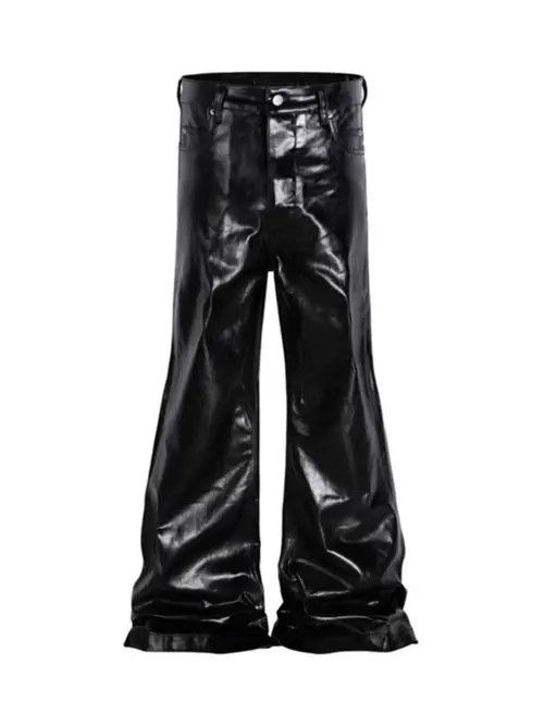 VIBE High street style coated waxed glossy bootcut baggy jeans Size US 34 / EU 50 - 5 Thumbnail