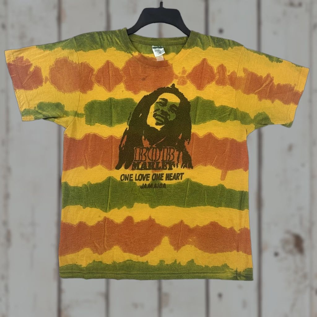 Vintage Bob Marley Shirt Mens Medium Tie Dye Reggae Jamaica Rasta One Love Graphic Tee Size US M / EU 48-50 / 2 - 1 Thumbnail