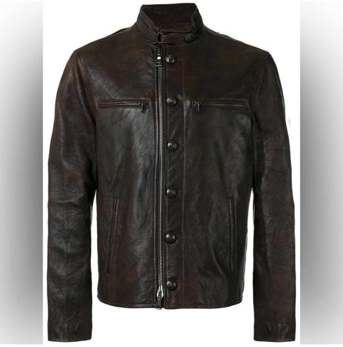 John Varvatos Burnished Moto Jacket EU 52 USA 42 Size US L / EU 52-54 / 3 - 11 Thumbnail