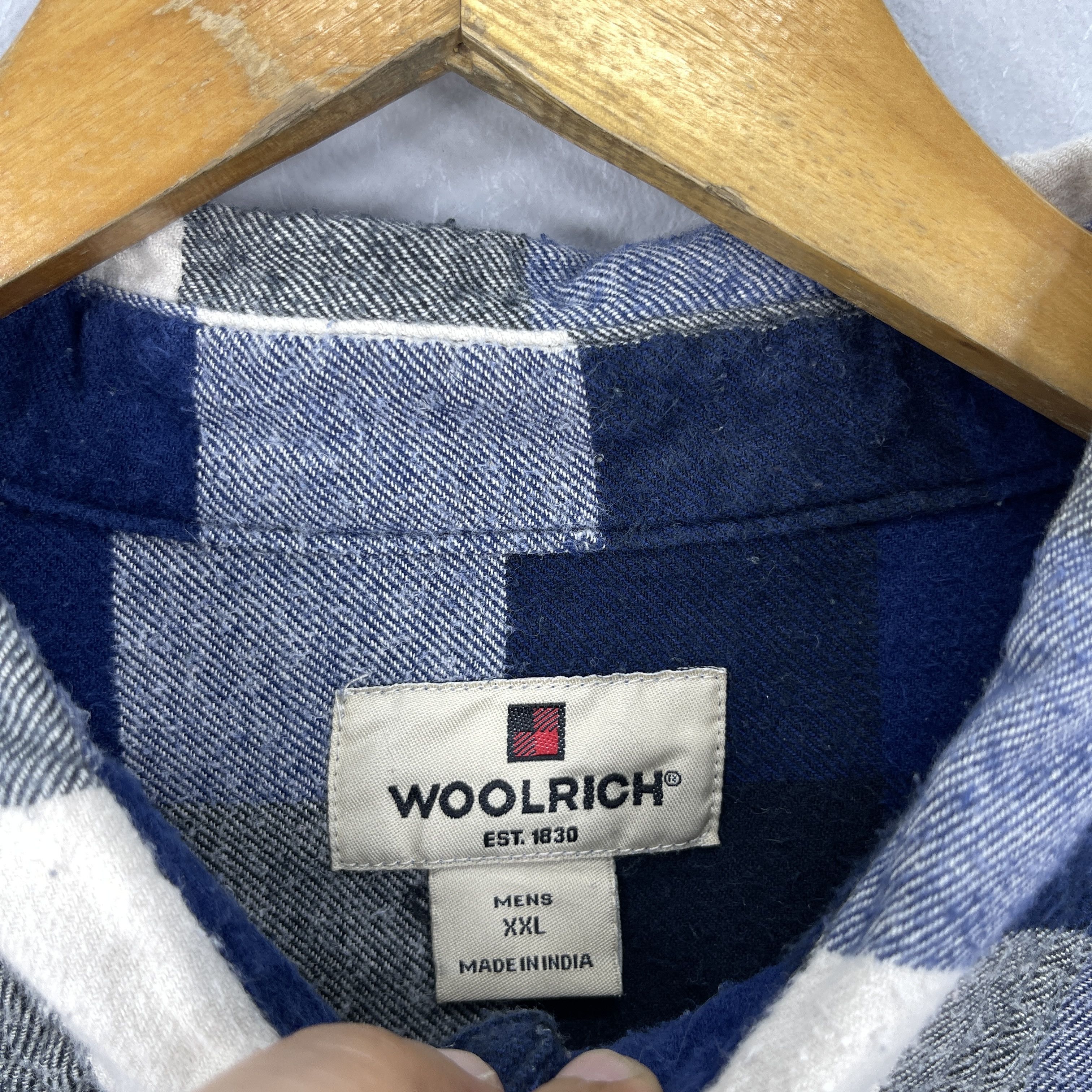 Woolrich Woolen Mills Vintage Y2K WOOLRICH Checkered Blue/Black Flannel Shirt Size US XXL / EU 58 / 5 - 5 Thumbnail