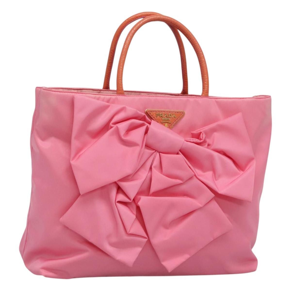 Prada PRADA Hand Bag Nylon Pink Gold Size ONE SIZE - 1 Thumbnail