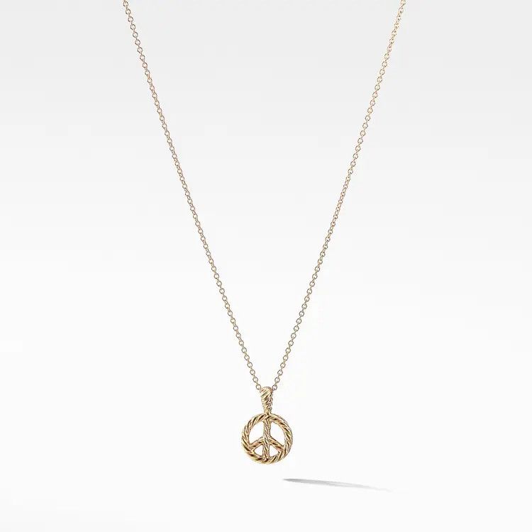 David Yurman o1w1db10426 N08835 Size: 8/Peace Sign Necklace in Golden Size ONE SIZE - 2 Thumbnail