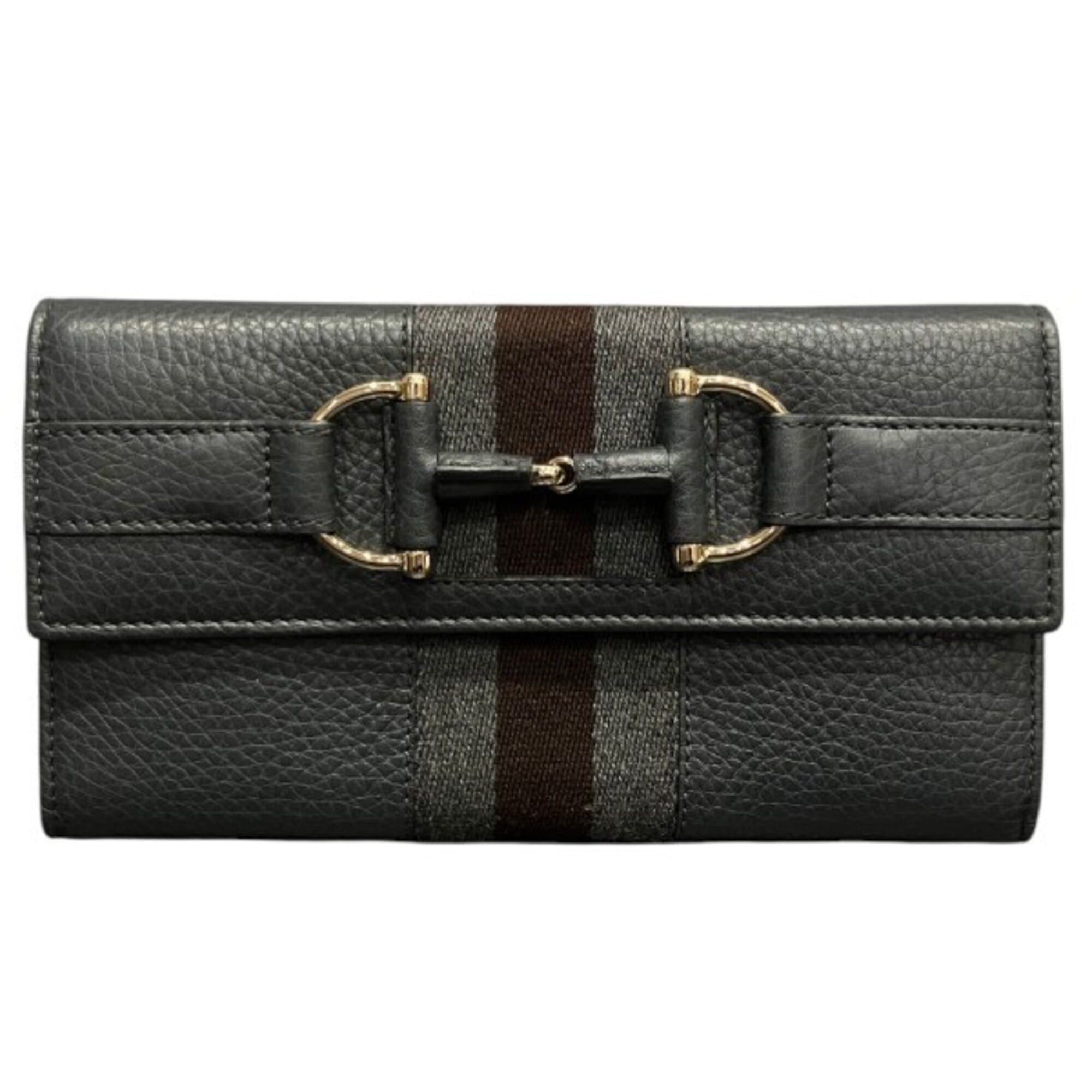 Gucci Gucci Horsebit 245752 Sherry Line Leather Long Wallet for Men and Women Size ONE SIZE - 1 Thumbnail