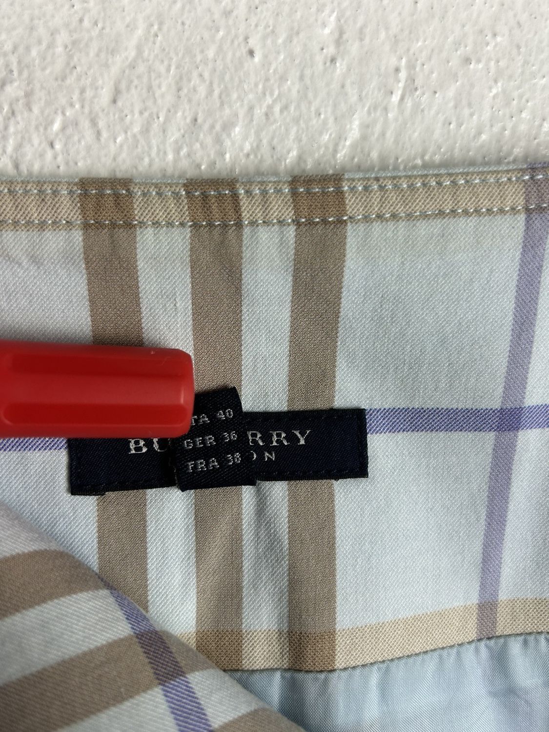 Burberry Burberry Blue Nova Check Pencil Skirt Size US 6 Size 28" / US 6 / IT 42 - 11 Thumbnail