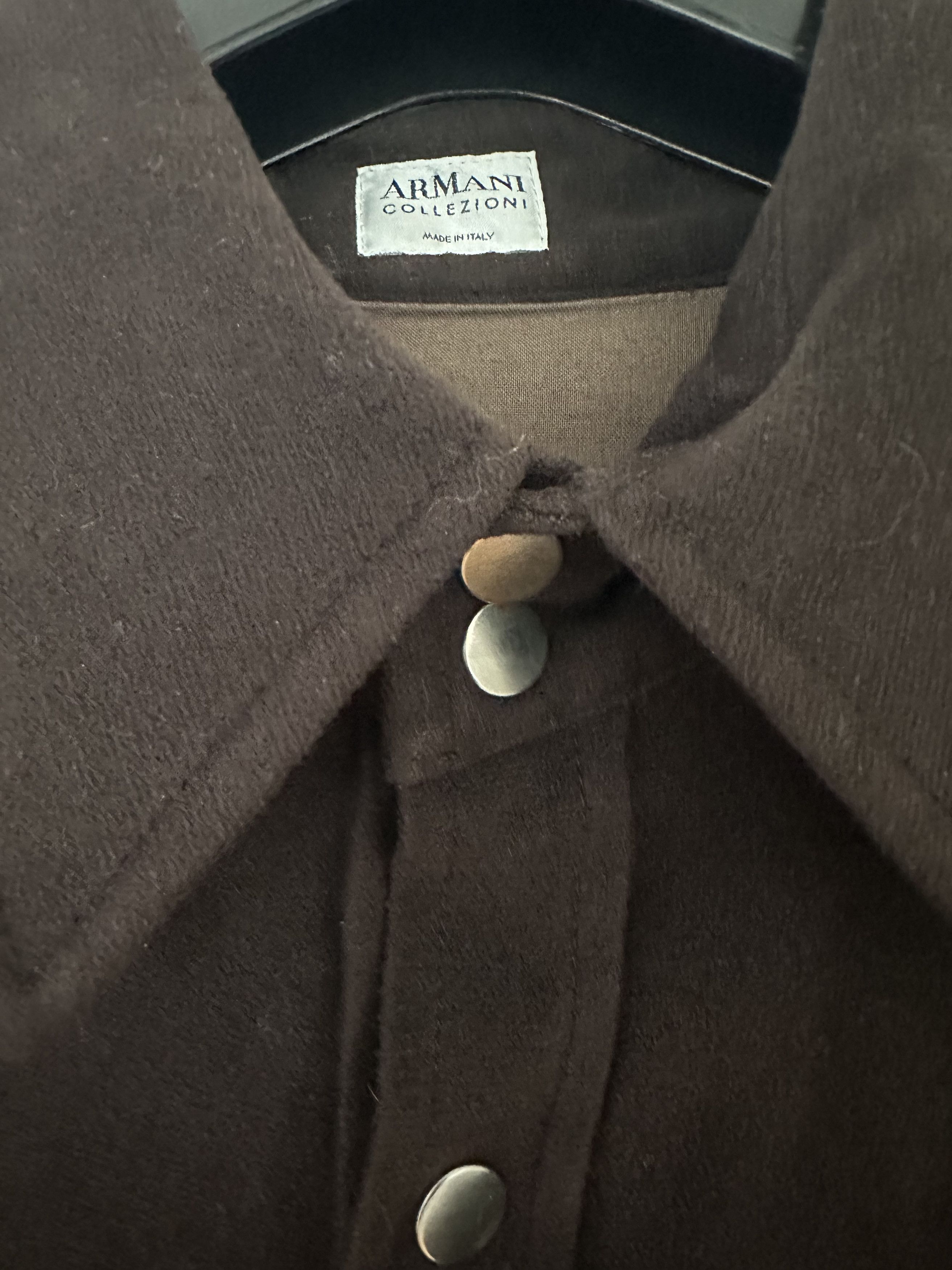 Armani Armani Collezioni Western Style Button Up Suede Shirt Size US M / EU 48-50 / 2 - 6 Thumbnail