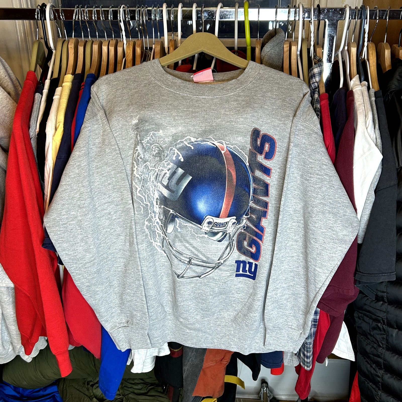 NFL Y2K New York Giants Crazy Gray Crewneck Size US M / EU 48-50 / 2 - 2 Thumbnail