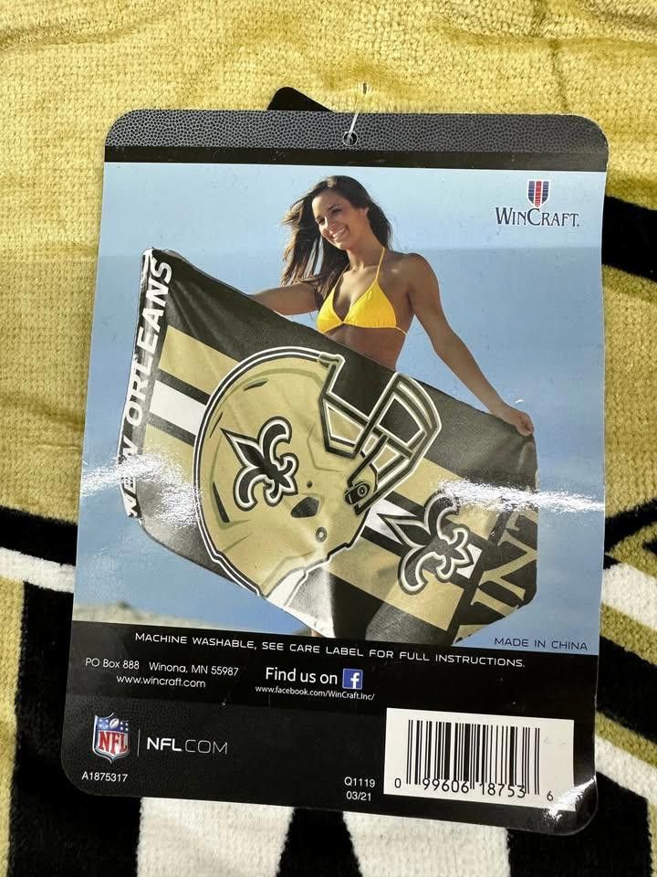 Designer New Orleans Saints Beach Towel Size ONE SIZE - 1 Thumbnail