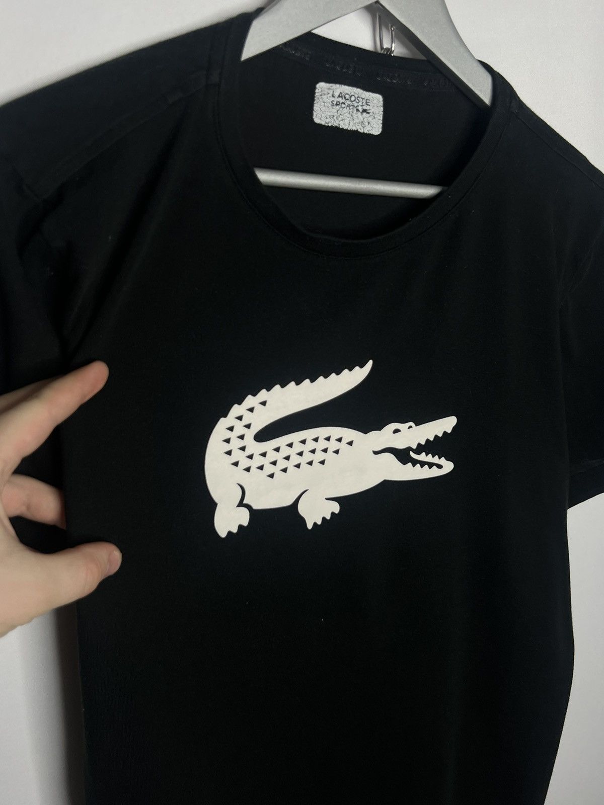 Lacoste × Vintage 🔥Lacoste Big Logo T-Shirt Luxury Tee Black🔥 Size US L / EU 52-54 / 3 - 4 Thumbnail