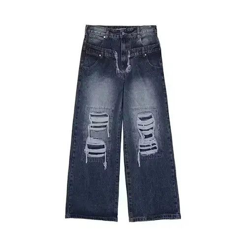 Japanese Brand × Jean Baggy Washed Distressed Blue Jeans, Ripped Jeans Size US 30 / EU 46 - 4 Thumbnail