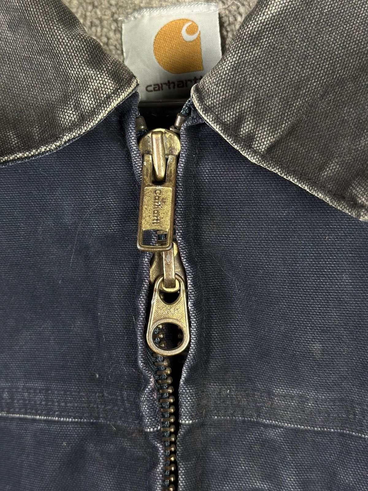 Carhartt × Vintage Vintage 90s Blue Faded Carhartt Detroit Jacket Size US L / EU 52-54 / 3 - 10 Thumbnail