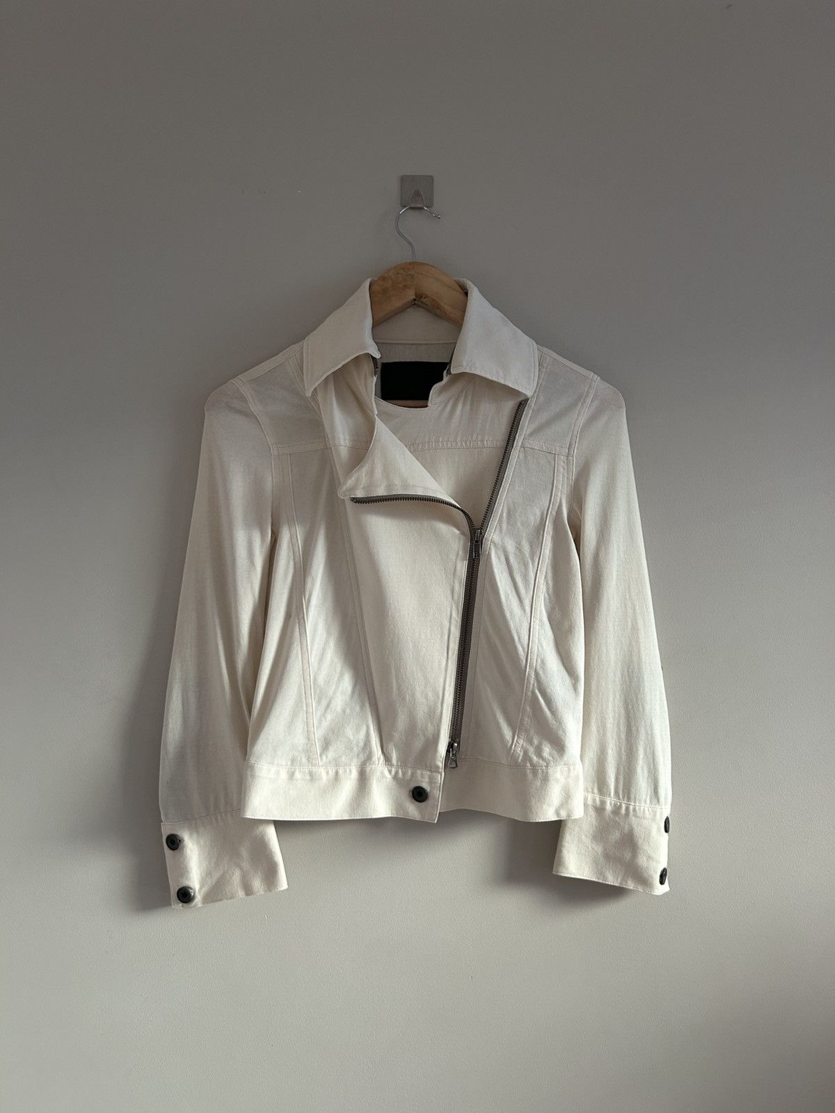 Le Grande Bleu (L.G.B.) Le Grande Bleu Cream Asymmetric Multi-Zip Jacket Size XS / US 0-2 / IT 36-38 - 2 Thumbnail
