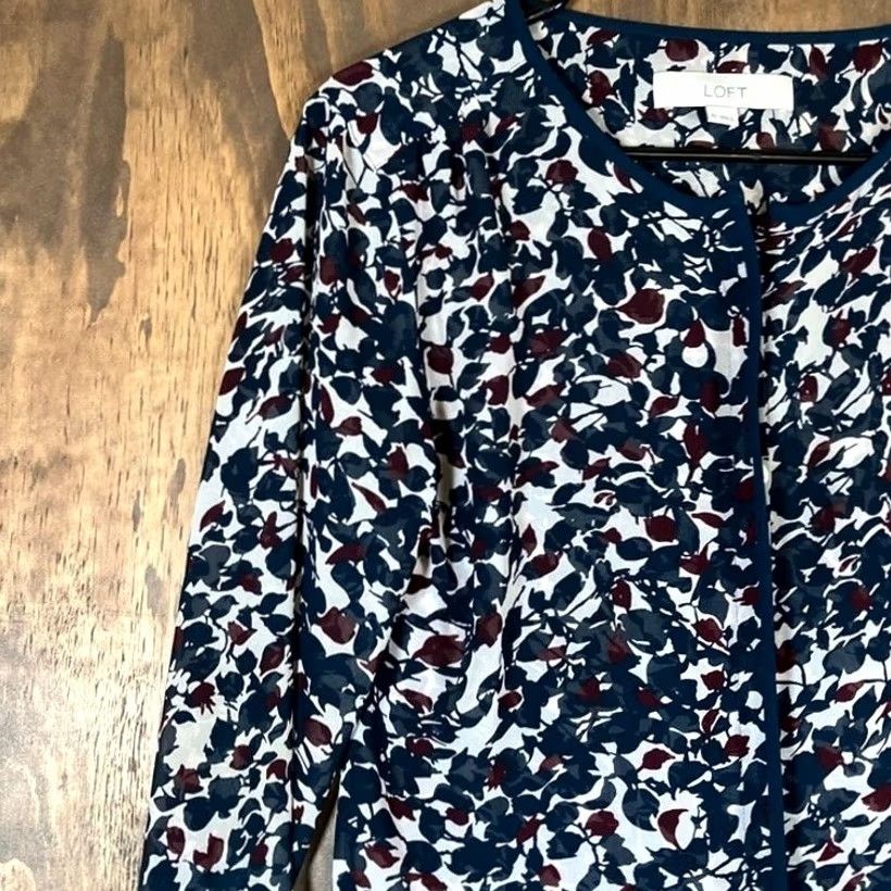 Ann Taylor Ann Taylor LOFT Womens Blouse Multi Floral Sheer Button Down Long Sleeve XS Size XS / US 0-2 / IT 36-38 - 4 Thumbnail