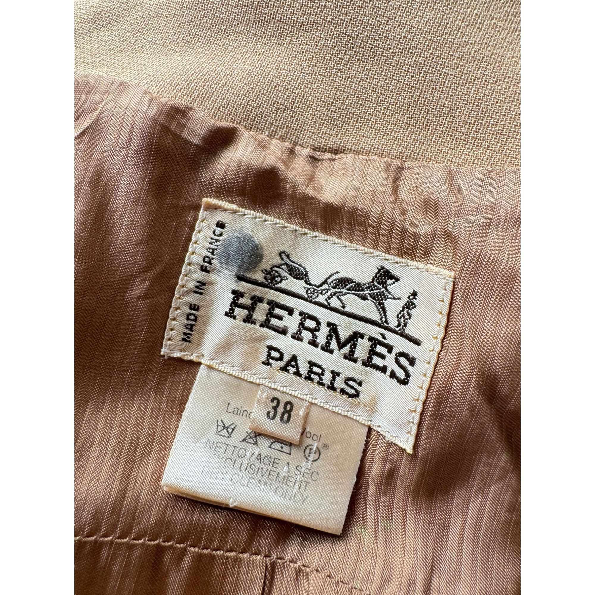 Hermes Vintage Beige Wool Blazer Size S / US 4 / IT 40 - 6 Thumbnail