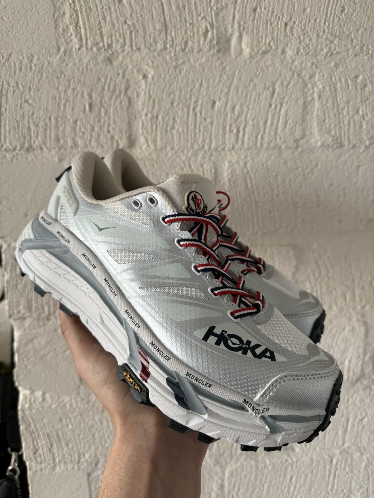 image of Hoka x Hoka One One Mafate Speed 2 Moncler Shoes in White, Men's (Size 8)