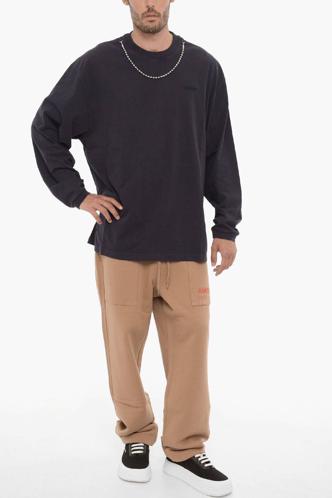 Ambush Design og1mm0925 Silver-Tone Chain Crewneck T-Shirt in Blue Size US XXL / EU 58 / 5 - 4 Thumbnail
