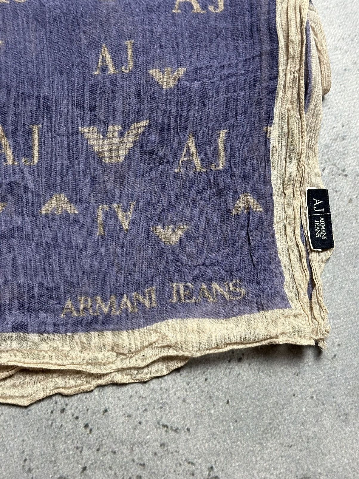 Armani 🔥LASTDROP🔥166x60cm Giorgio Armani Jeans Monogram Scarf Size ONE SIZE - 9 Thumbnail