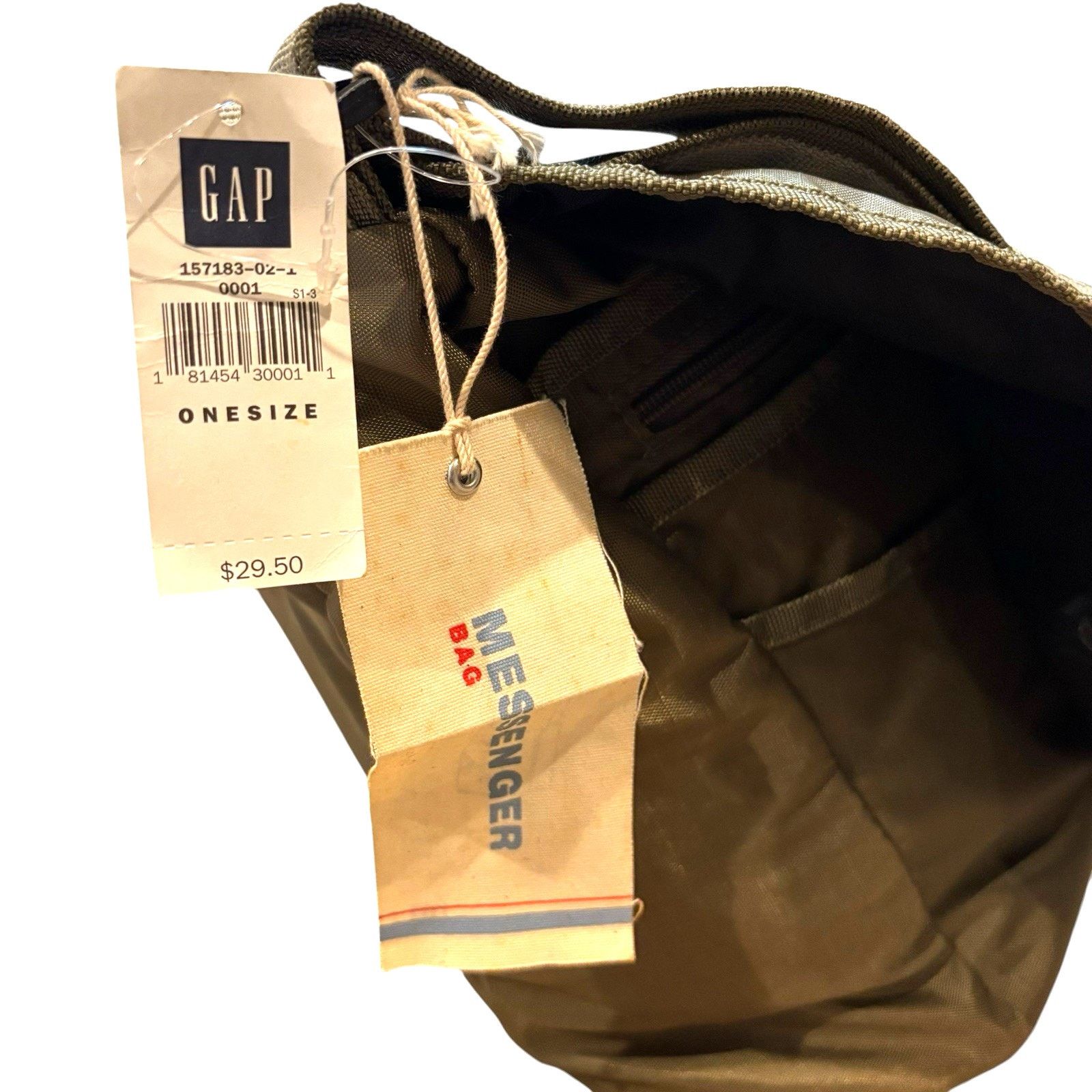 Gap Gap 2002 Olive Green Nylon Messenger Bag NEW WITH TAGS Size ONE SIZE - 2 Thumbnail