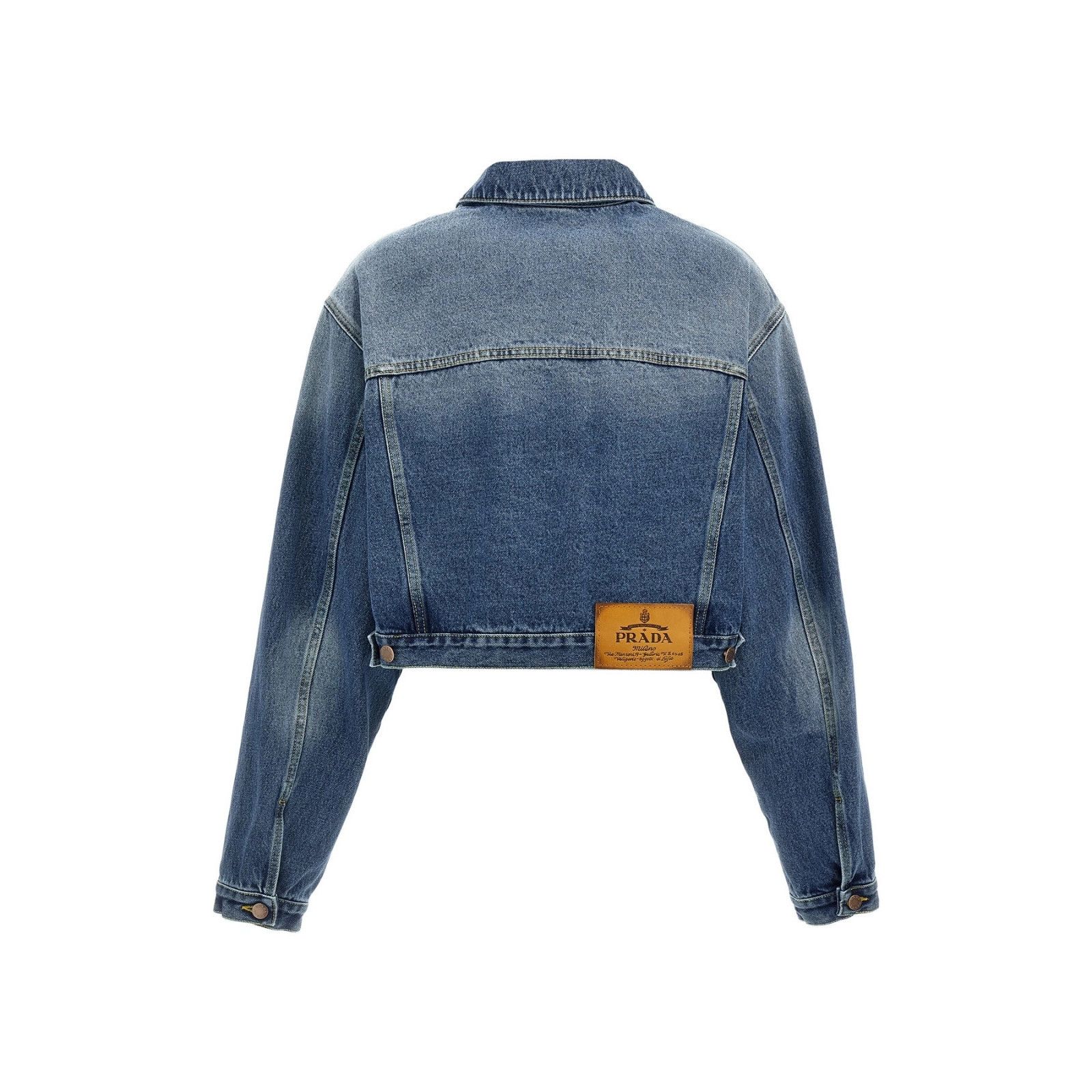 Prada PRADA Blue Denim Jacket New & Authentic (Women's size:8;) Size M / US 6-8 / IT 42-44 - 2 Thumbnail