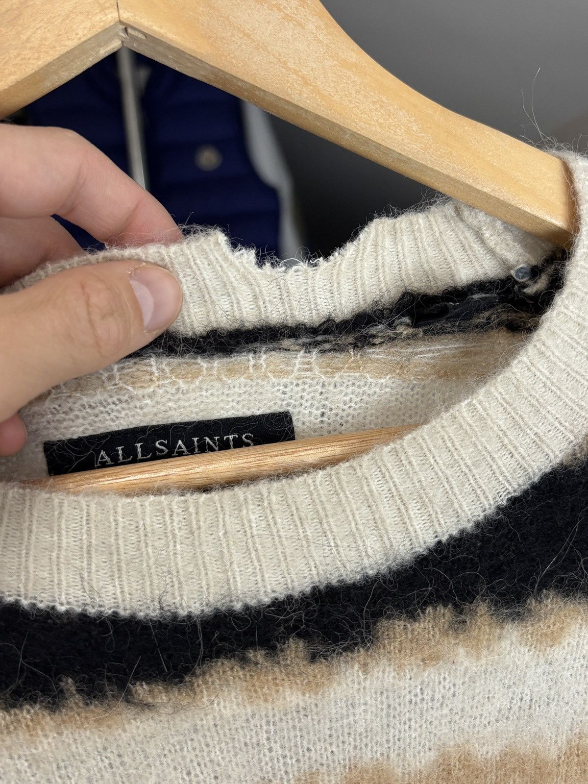 Allsaints AllSaints Striped Wool Alpaca Oversized Sweater Marni Vibe Size US S / EU 44-46 / 1 - 4 Thumbnail