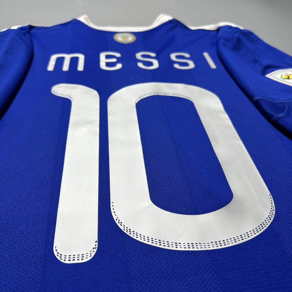 Adidas ARGENTINA ADIDAS 2010 WORLD CUP SOCCER AWAY JERSEY #10 MESSI Size US L / EU 52-54 / 3 - 11 Thumbnail
