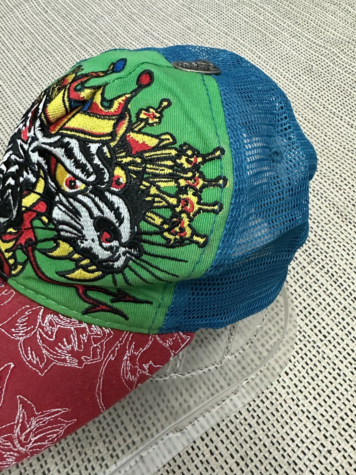 Christian Audigier × Ed Hardy × Vintage 🔥🔥🔥Don Ed Hardy Embroidered Tiger Rhinestones Cap Size ONE SIZE - 9 Thumbnail