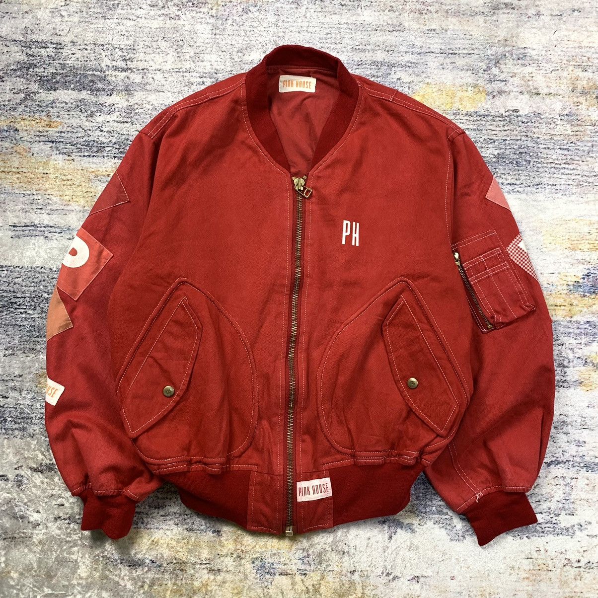 Japanese Brand Vintage pink house patches ma-1 bomber jacket Size US M / EU 48-50 / 2 - 2 Thumbnail