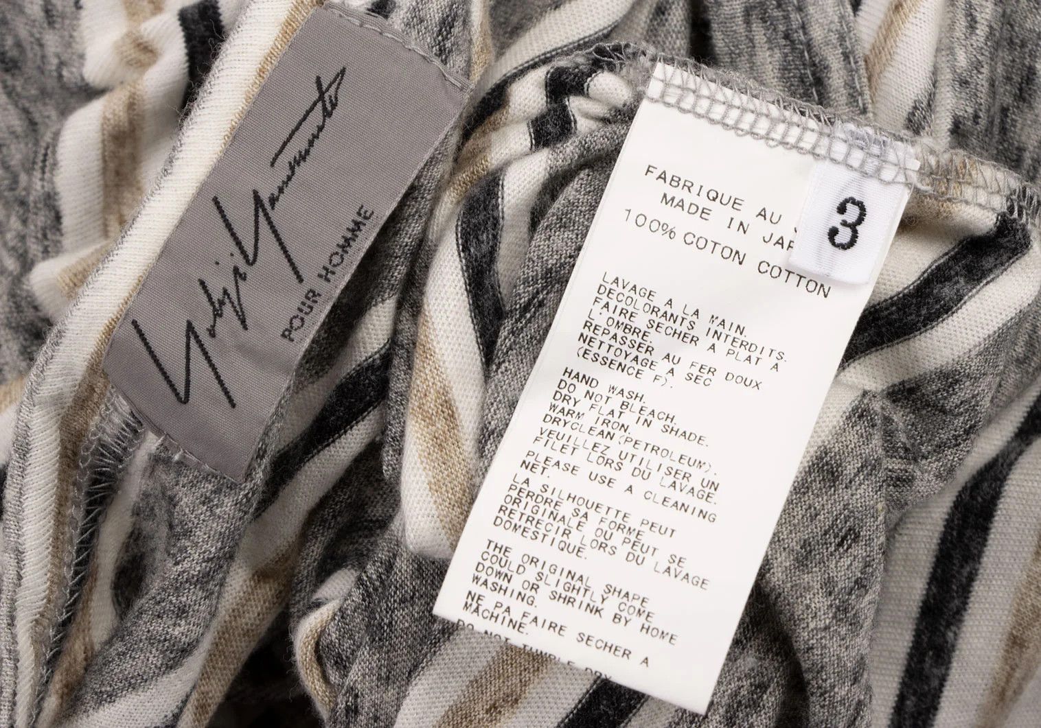 Yohji Yamamoto Yohji Yamamoto Cotton Stripe T-Shirt Size US S / EU 44-46 / 1 - 8 Thumbnail