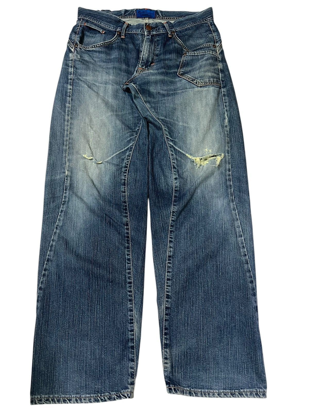 14th Addiction × Edwin × If Six Was Nine 💥Baggy💥Vintage Edwin E-Function Washed Distress Jean Size US 34 / EU 50 - 1 Thumbnail
