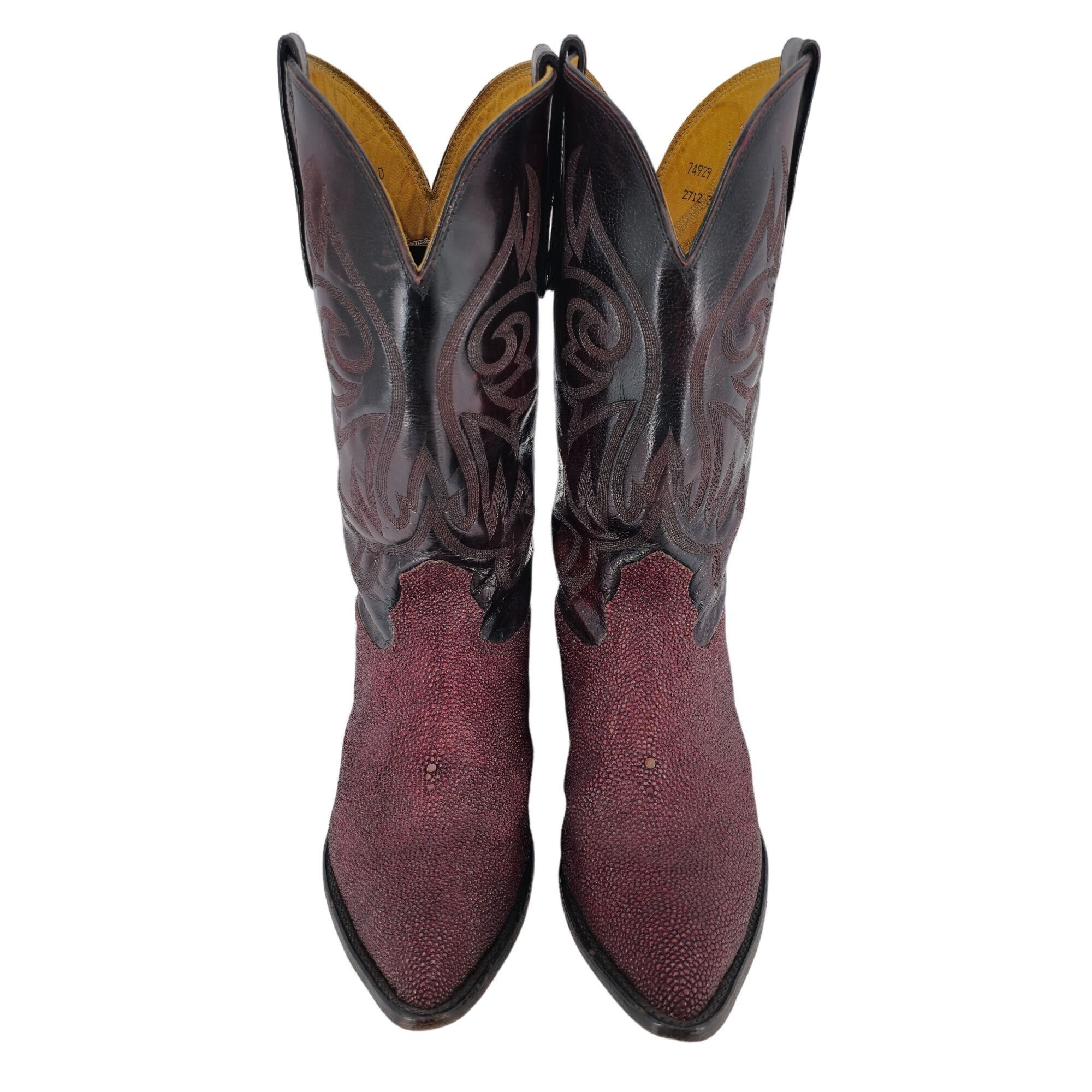 Nocona Nocona Stingray Red Mens Size 11.5D Maroon Burgundy Leather Size US 11.5 / EU 44-45 - 3 Thumbnail