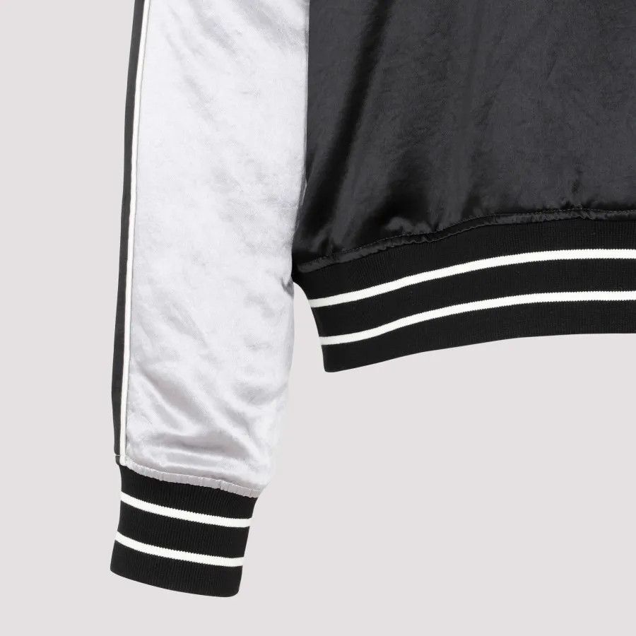 Amiri o1y0525 Logo Bomber Jacket in Black/Silver Size US M / EU 48-50 / 2 - 3 Thumbnail